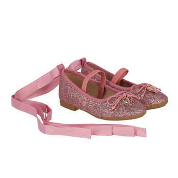 Younger Girls Pink Glitter Shoes