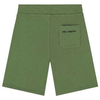 Boys Green Logo Shorts
