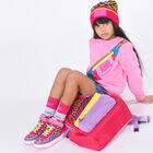 سويت شيرت بنات بالشعار باللون الوردى, 1, hi-res