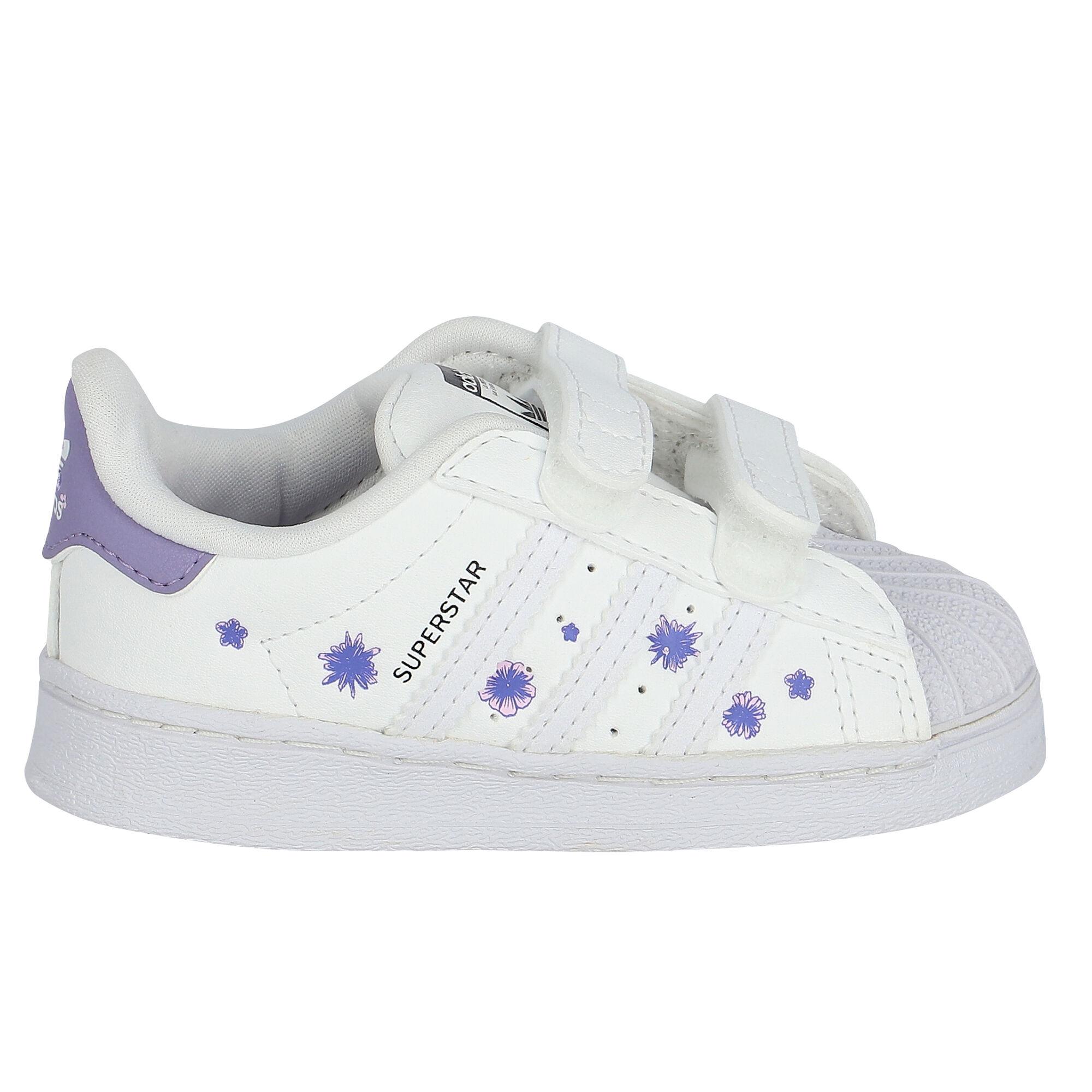 adidas Originals White Purple Superstar Trainers Junior