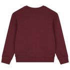 Boys Burgundy Teddy Bear Logo Sweatshirt, 2, hi-res