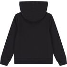 قميص أسود بغطاء رأس وسحّاب, 1, hi-res