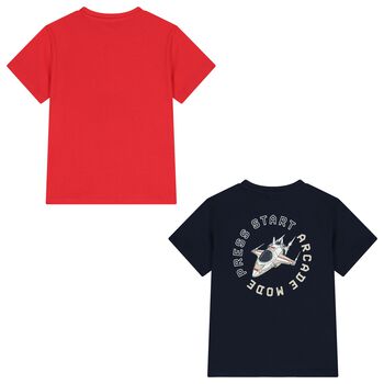 Boys Red & Navy Blue T-Shirts ( 2-Pack )