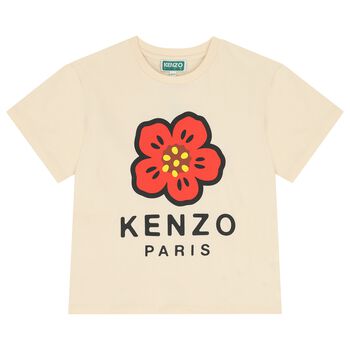 Girls Ivory Boke Flower T-Shirt