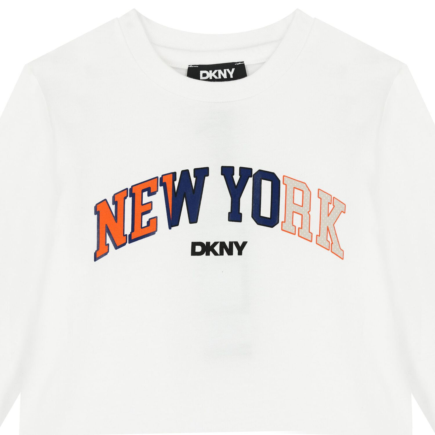 Boys White Logo Long Sleeve Top, 2, hi-res image number null