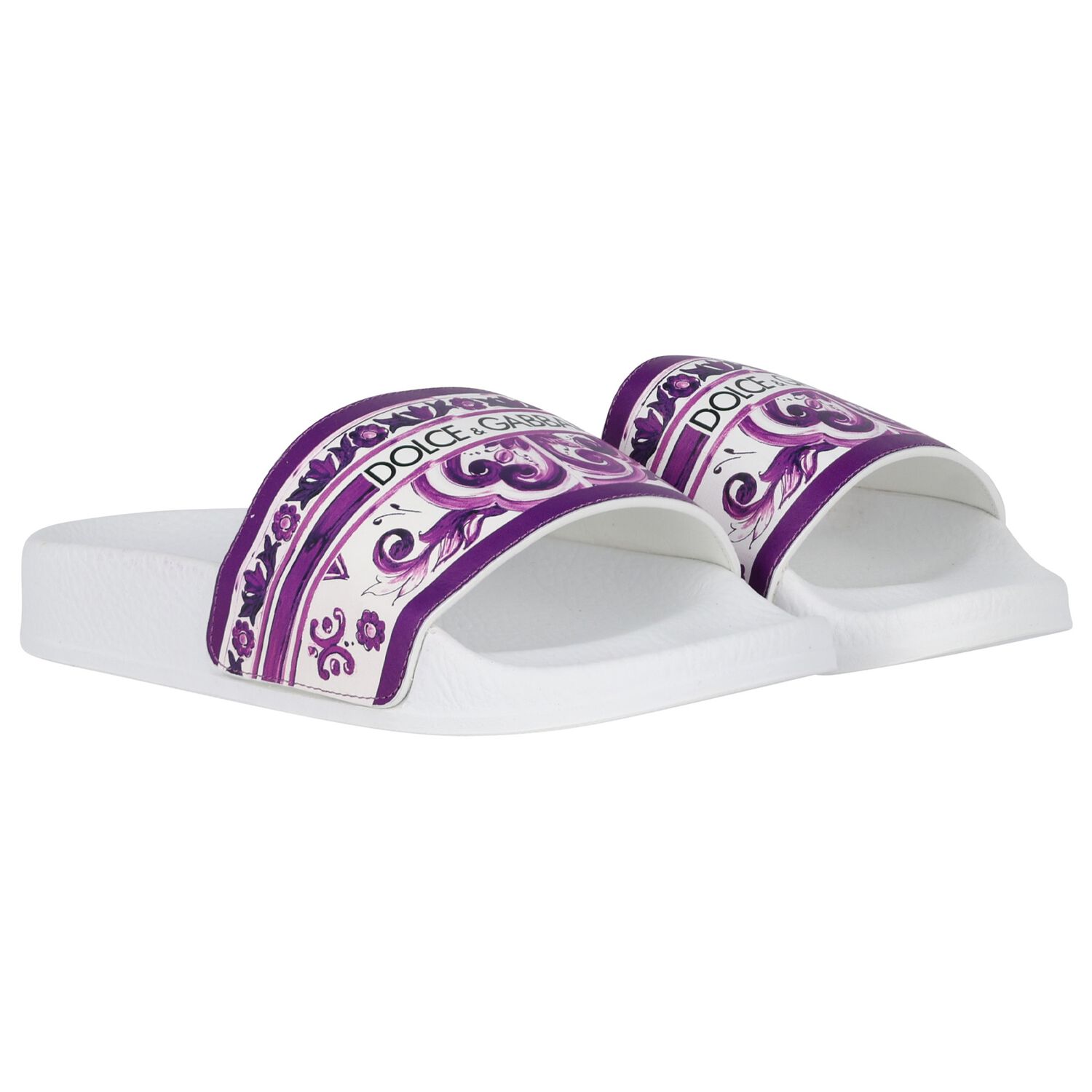 Girls White & Purple Majolica Sliders, 2, hi-res image number null