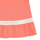 Girls Coral Pink Logo Dress, 1, hi-res
