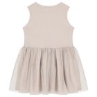 Girls Beige Tulle Dress Set, 1, hi-res