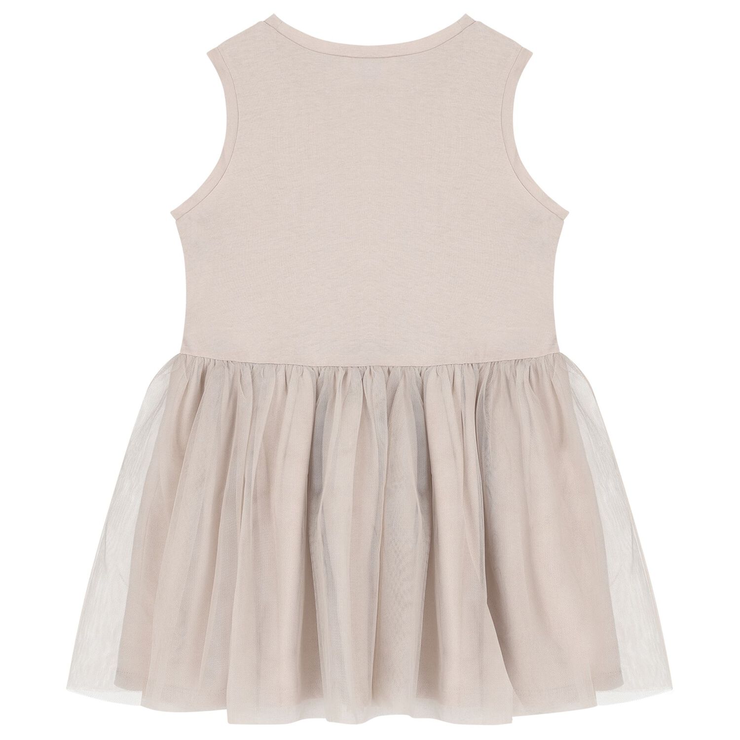 Girls Beige Tulle Dress Set, 1, hi-res