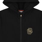 Boys Black Dragon Logo Hooded Top, 1, hi-res