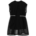 Girls Black Mesh Logo 2 in 1 Dress, 1, hi-res