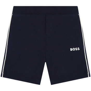 Younger Boys Navy Blue Logo Shorts