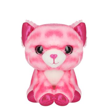 لعبه بنات بشكل قطه باللون الوردى والابيض ( 17 سم )