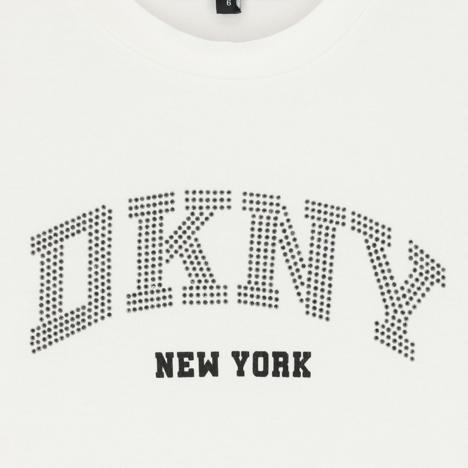 Girls White Embellished Logo T-Shirt, 1, hi-res