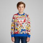 Boys White Logo Sweatshirt, 2, hi-res