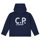 Boys Blue Logo Hooded Top, 1, hi-res