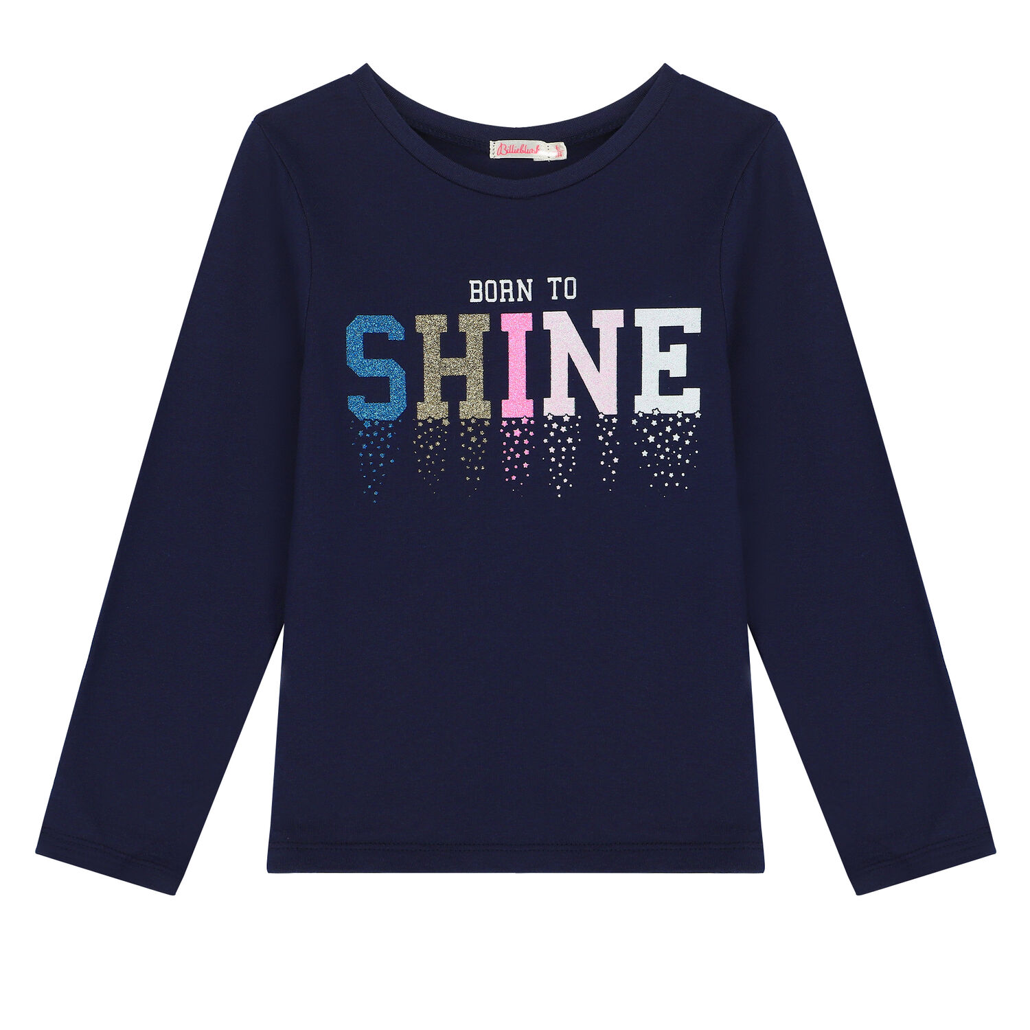 Girls Navy Logo Long Sleeve Top, 2, hi-res image number null