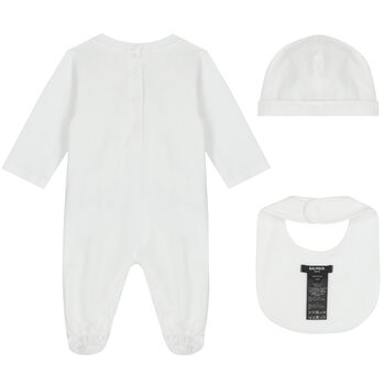 White Logo Babygrow Set