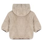 Younger Boys Beige Sherpa Reversible Jacket, 1, hi-res