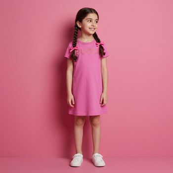 Girls Pink Logo T-Shirt Dress 