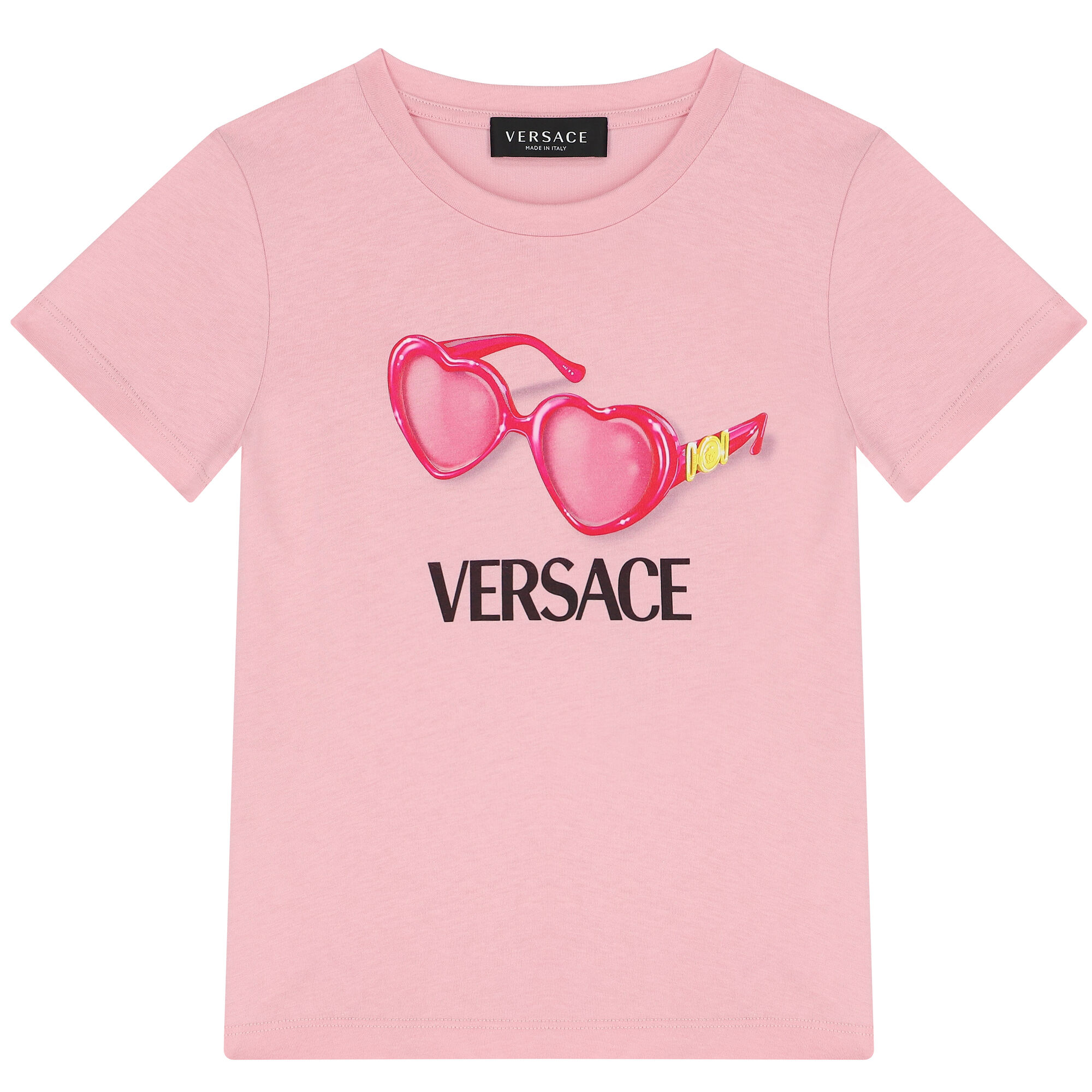 Versace Girls Pink Logo T Shirt Junior Couture