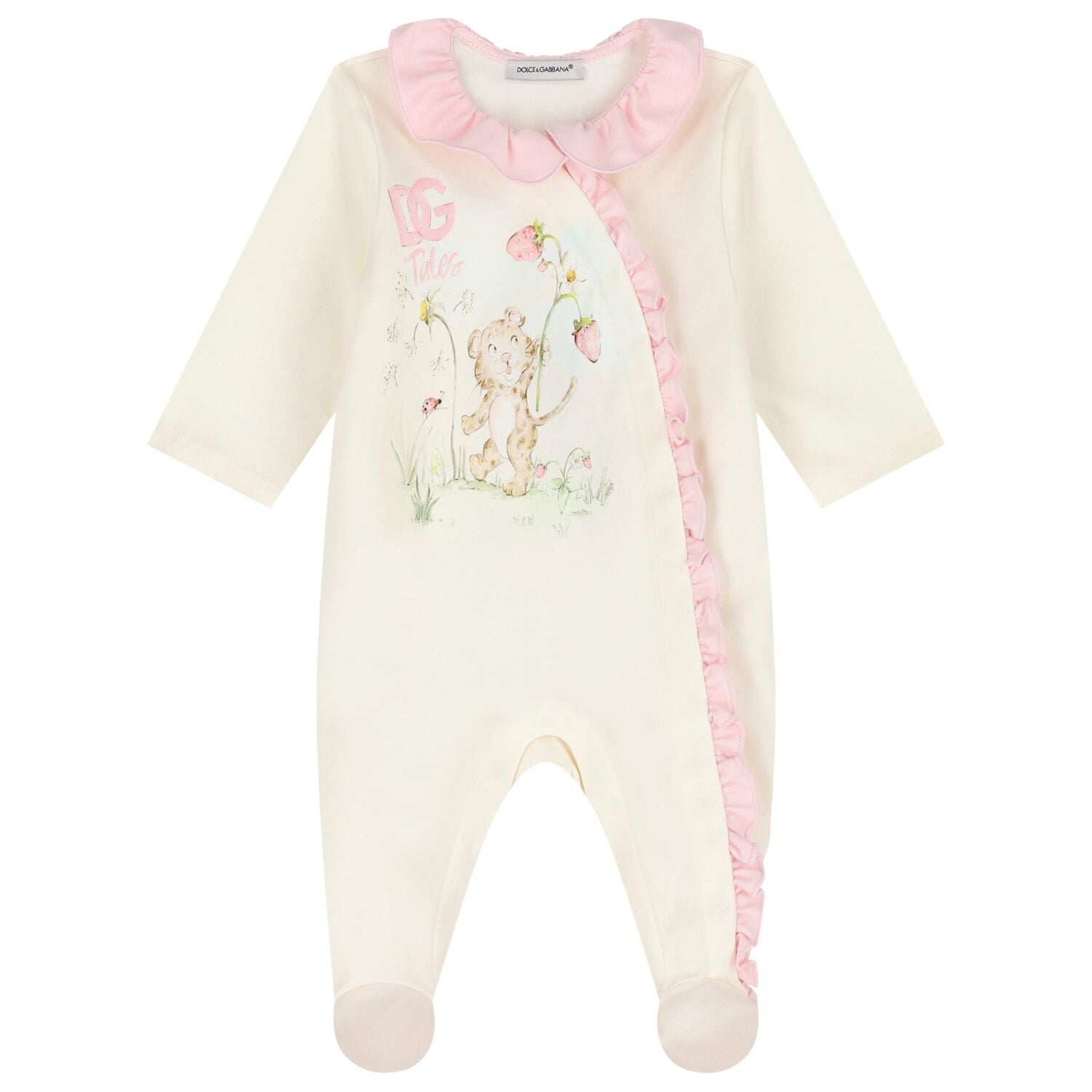 Baby Girls Ivory & Pink Leopard Babygrow Gift Set, 1, hi-res