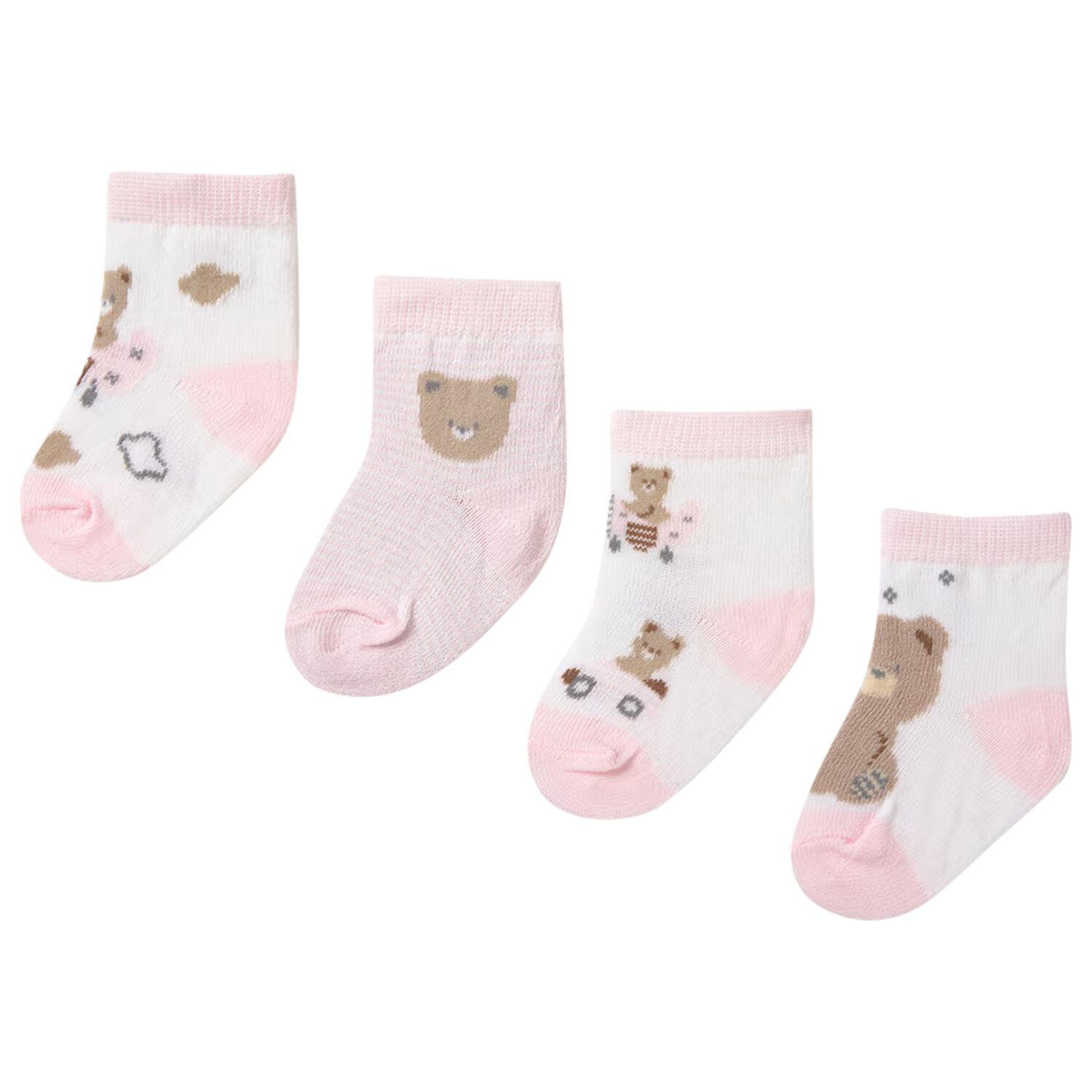 Baby Girls Pink & White Socks ( 4-Pack ), 4, hi-res