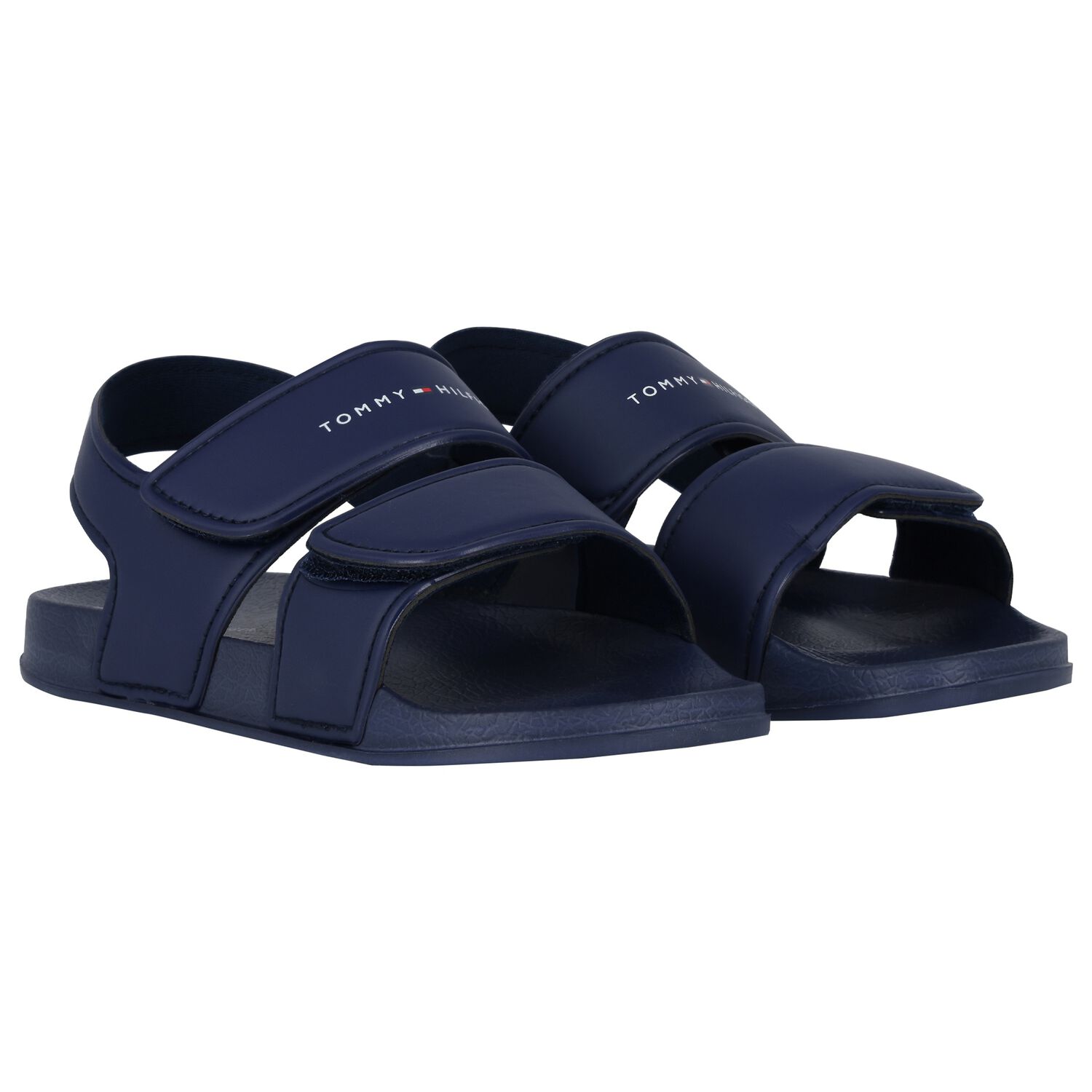 Boys Navy Blue Logo Sandals, 1, hi-res image number null