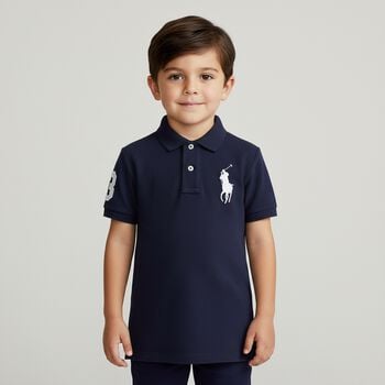 Boys Navy Blue Logo Polo Shirt