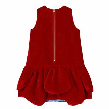 Girls Red Velvet Dress