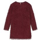 Girls Burgundy Metallic Fringed Dress, 3, hi-res