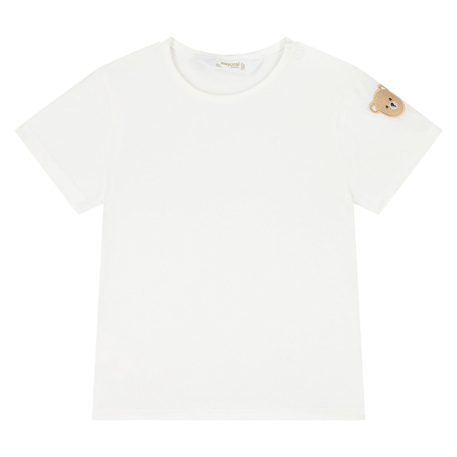 Baby Boys Beige & Ivory Bear Dungaree Set, 1, hi-res