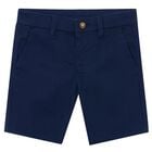 Boys Navy Blue Chino Shorts, 5, hi-res