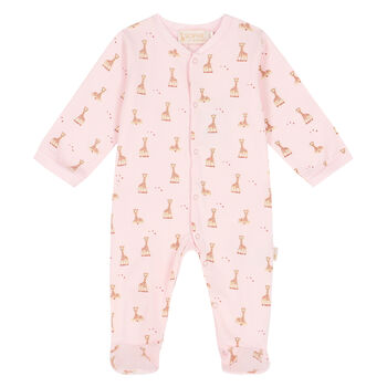 Baby Girls Pink Logo Babygrow