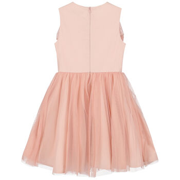 Girls Pink Tulle Bow Dress