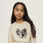 Girls Beige Embellished Long Sleeve Top, 1, hi-res