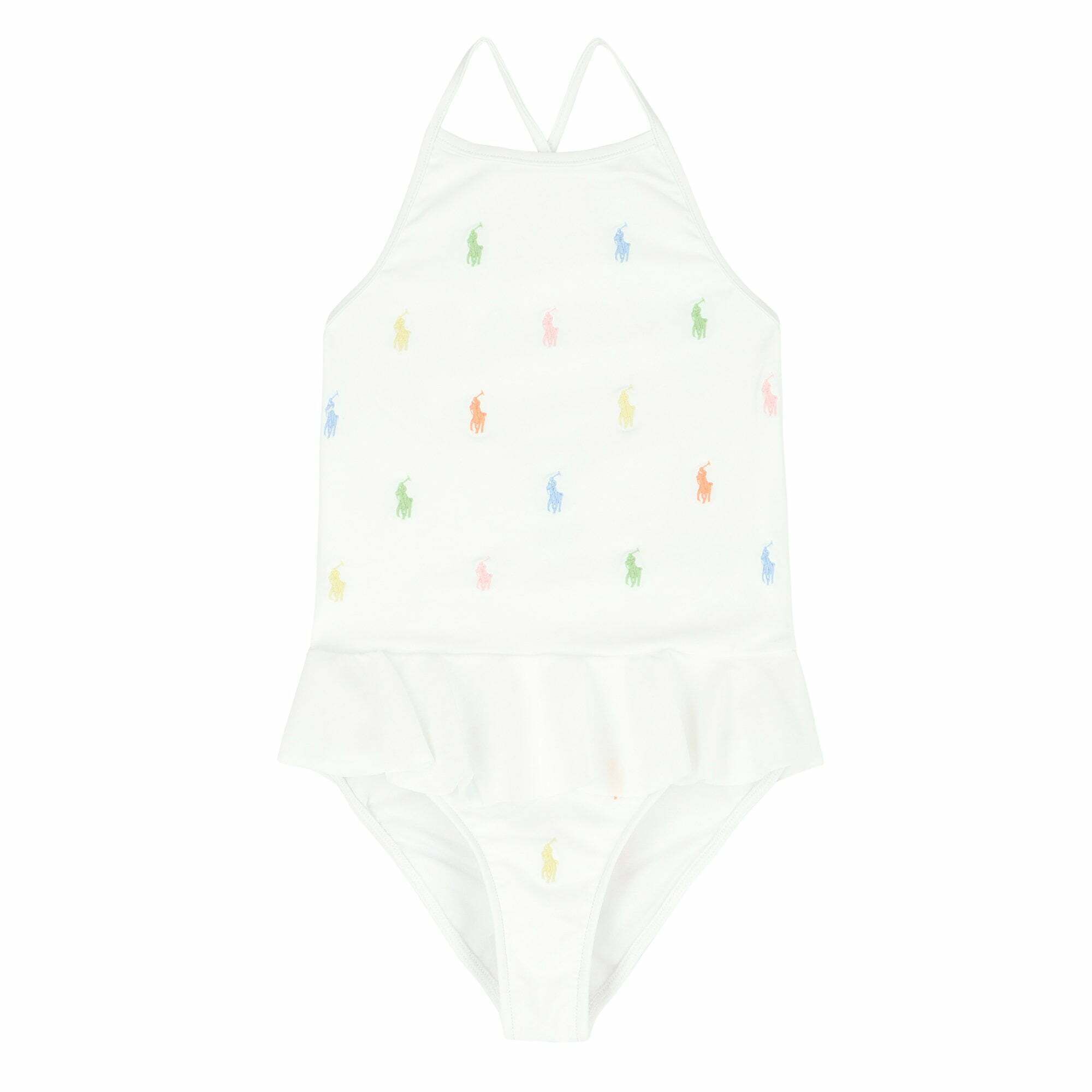 Ralph Lauren Girls White Logo Swimsuit Junior Couture USA