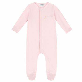 Baby Girls Pink Polka Dot Babygrow
