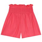 Girls Red Ruffled Shorts Set, 1, hi-res