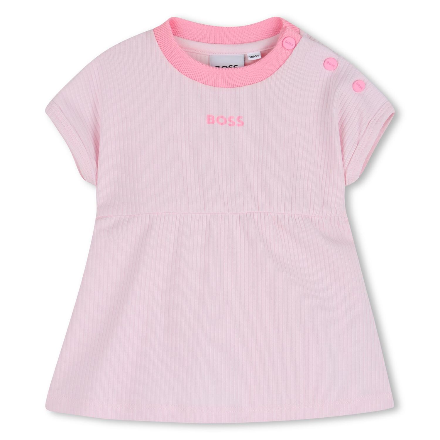 Baby Girls Pink Logo Dress Set, 1, hi-res