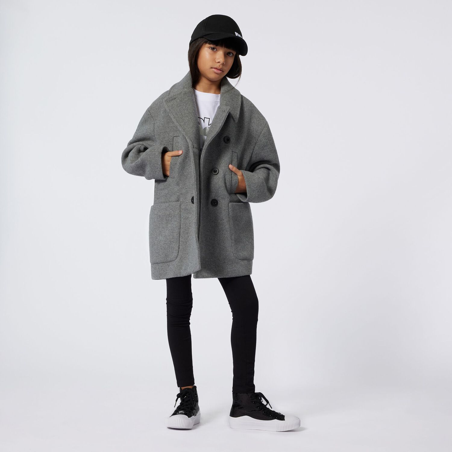 تيشيرت بنات بالشعار باللون الابيض , 2, hi-res