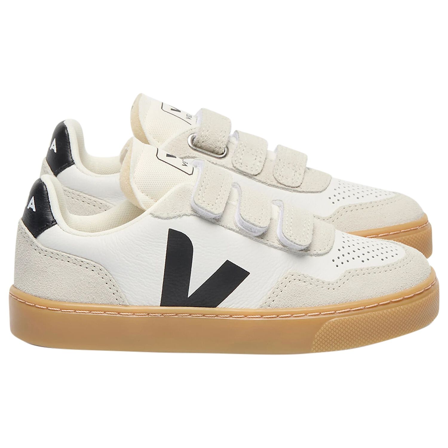 White & Grey Leather & Suede Trainers, 1, hi-res