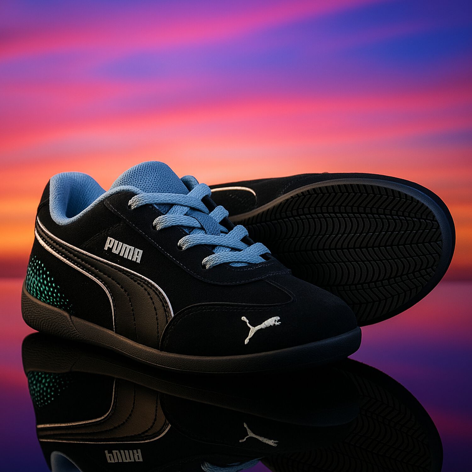 Younger Boys Black Speedcat Hot Wheels 2 Trainers, 1, hi-res