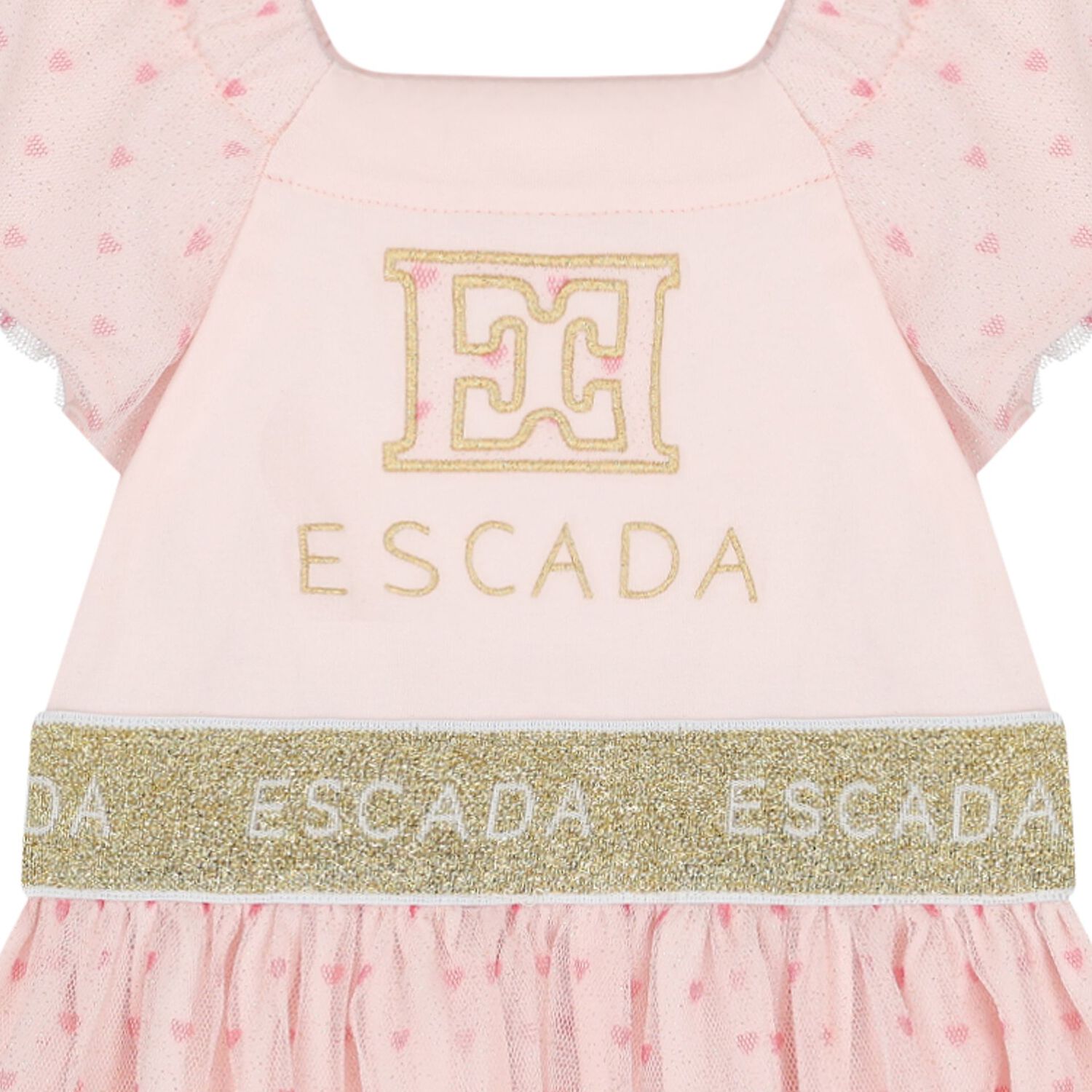 Younger Girls Pink Logo Tulle Dress, 2, hi-res