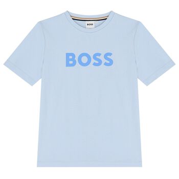BOSS Boys Blue Logo T-Shirt, 3 Boys Blue Logo T-Shirt
