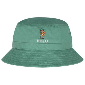 Boys Green Polo Bear Hat