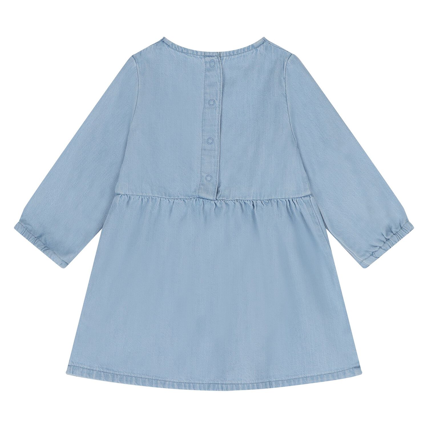 فستان بنات مزين بالزهور باللون الازرق , 1, hi-res