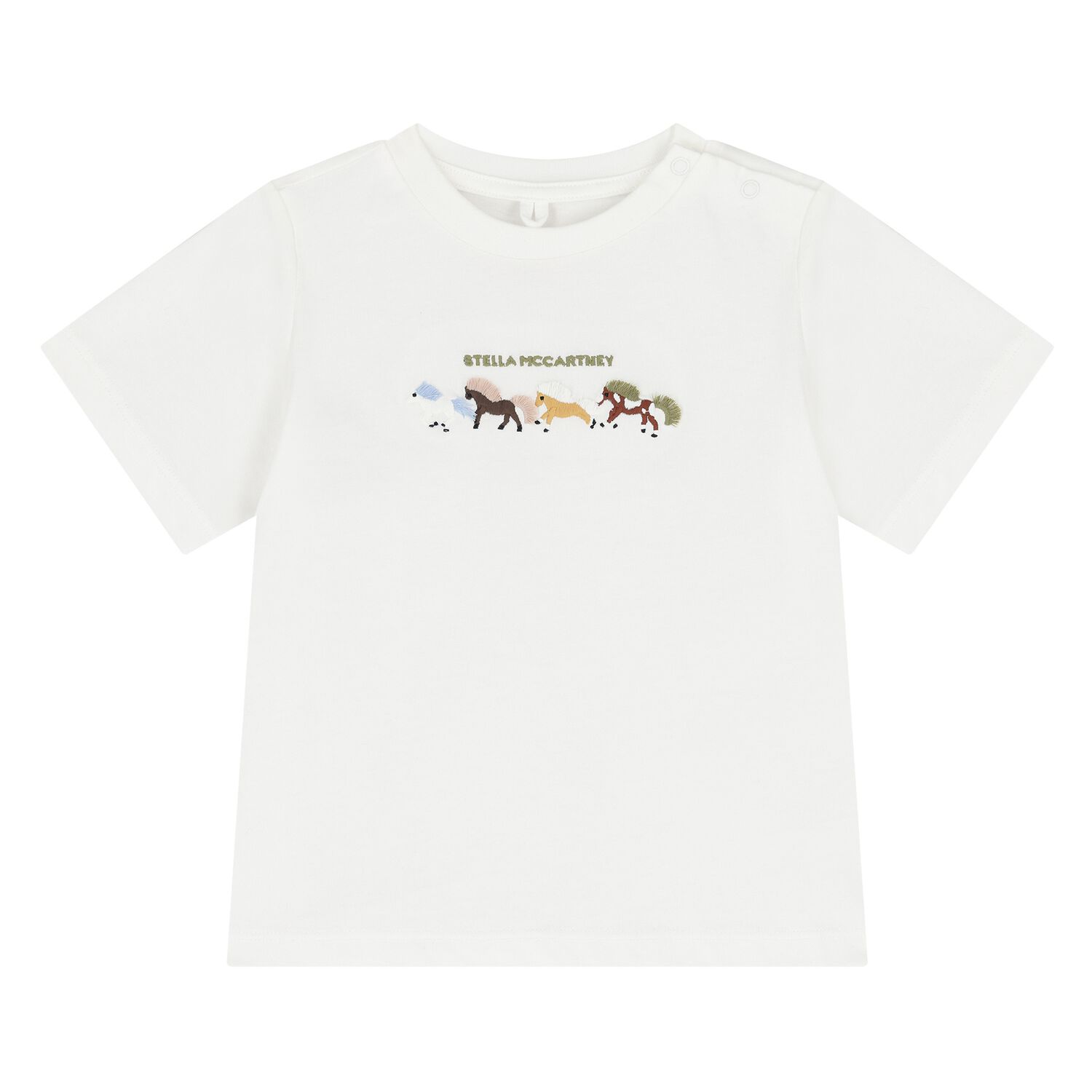 Younger Boys Ivory Horse Logo T-Shirt, 1, hi-res