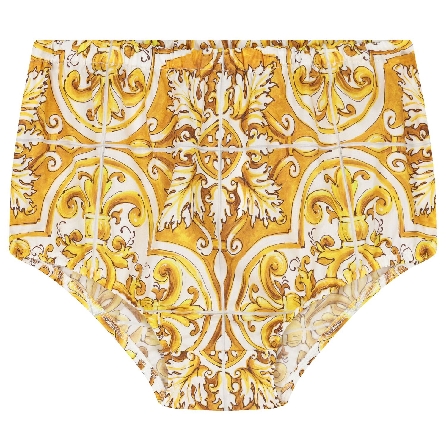 Baby Girls White & Yellow Majolica Dress Set, 1, hi-res image number null