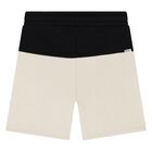 Younger Boys Black & Beige Logo Shorts, 1, hi-res